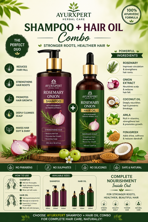 Rosemary Onion Shampoo + Hair Oil Combo
